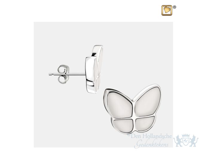 Wings of Hope Stud Earrings Pearl White and Pol Silver foto 1