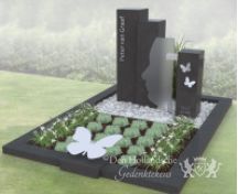 Zuilen grafmonument met silhouet foto 5