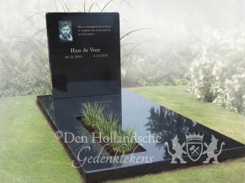 Zwart modern glanzend grafmonument