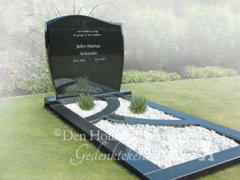 Zwarte grafsteen golfkop